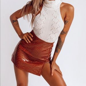 Wren Mini Skirt Brown Croc